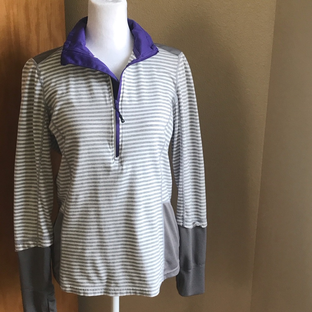 MPG Gray and Purple Striped Jacket